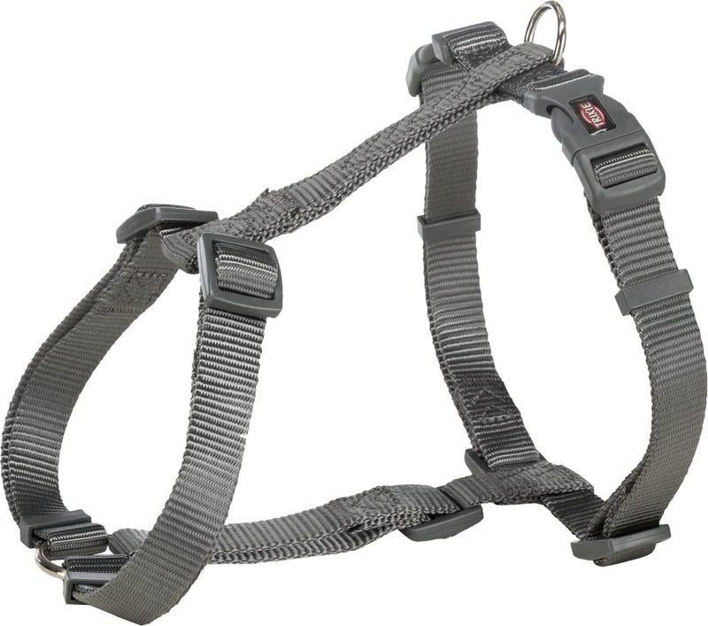 Trixie Premium H-Harness Belt for Dogs, Stylish Design, Adjustable Webbing Tape, Strain Relief, Lightweight & Adjustable Straps (S-M, Graphite) - Image 1