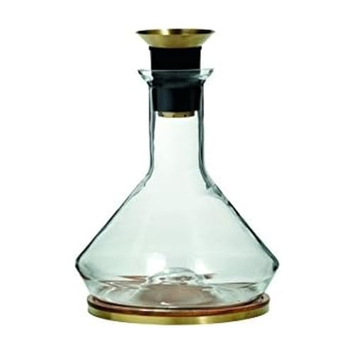 RBT Decanter with Wood Coaster and Micro-Perforated Aerator,Clear - Image 1