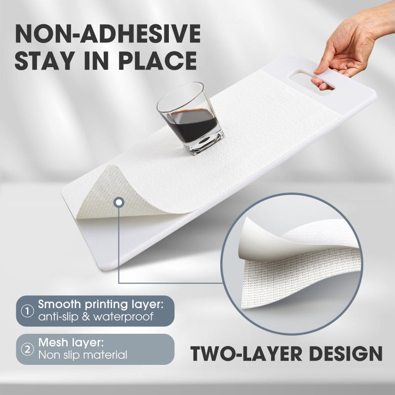 ALIUNI Drawer and Shelf Liner, Non-Slip Kitchen Cabinet Liners Non-Adhesive Thick Strong Grip Waterproof Washable Mats Protect Dresser Shelves Cupboard Bathroom Cabinets, White, 12 in X 10 FT - Image 2