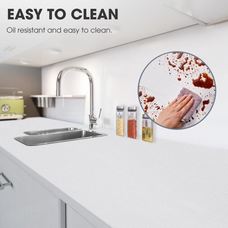 ALIUNI Drawer and Shelf Liner, Non-Slip Kitchen Cabinet Liners Non-Adhesive Thick Strong Grip Waterproof Washable Mats Protect Dresser Shelves Cupboard Bathroom Cabinets, White, 12 in X 10 FT - Image 3