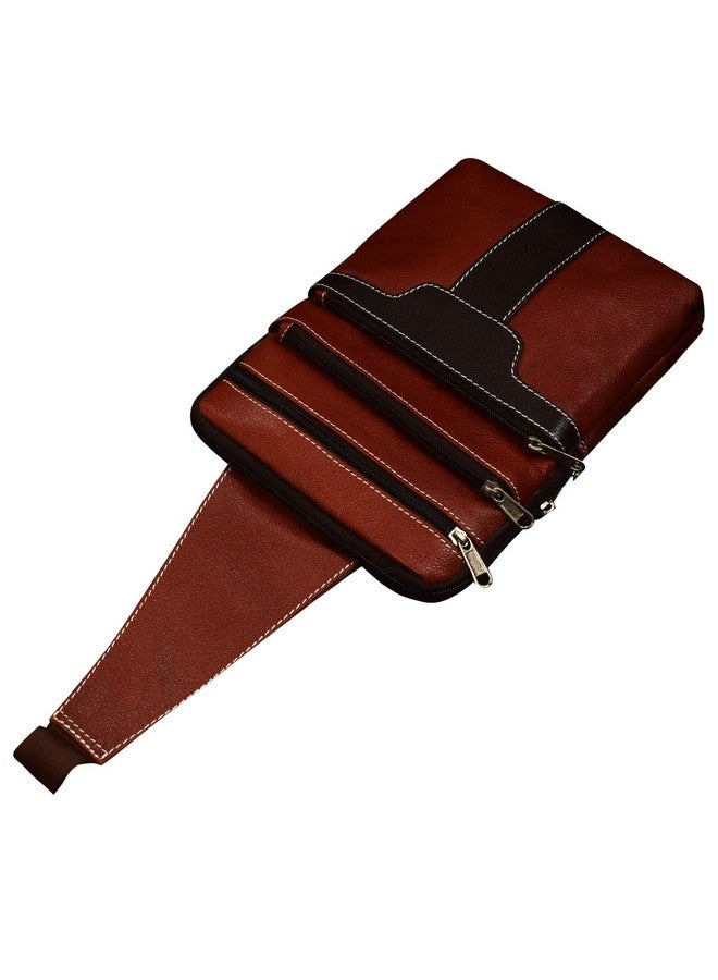 ABYS Genuine Leather Dark Brown Messenger Bag For Men And Women - Image 5