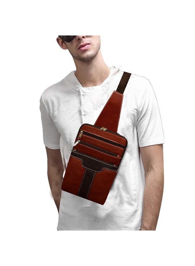 ABYS Genuine Leather Dark Brown Messenger Bag For Men And Women - Image 2