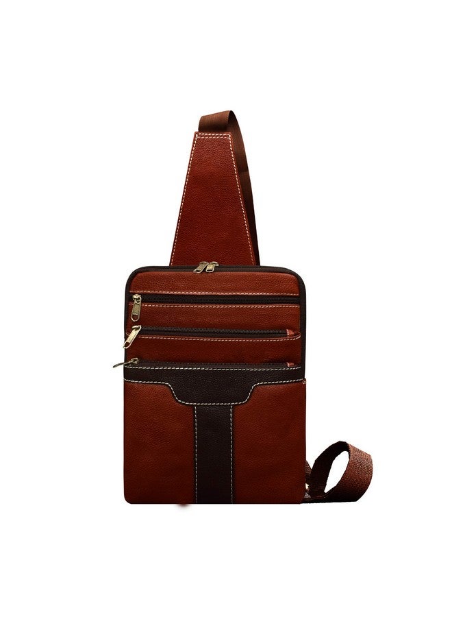 ABYS Genuine Leather Dark Brown Messenger Bag For Men And Women - Image 1