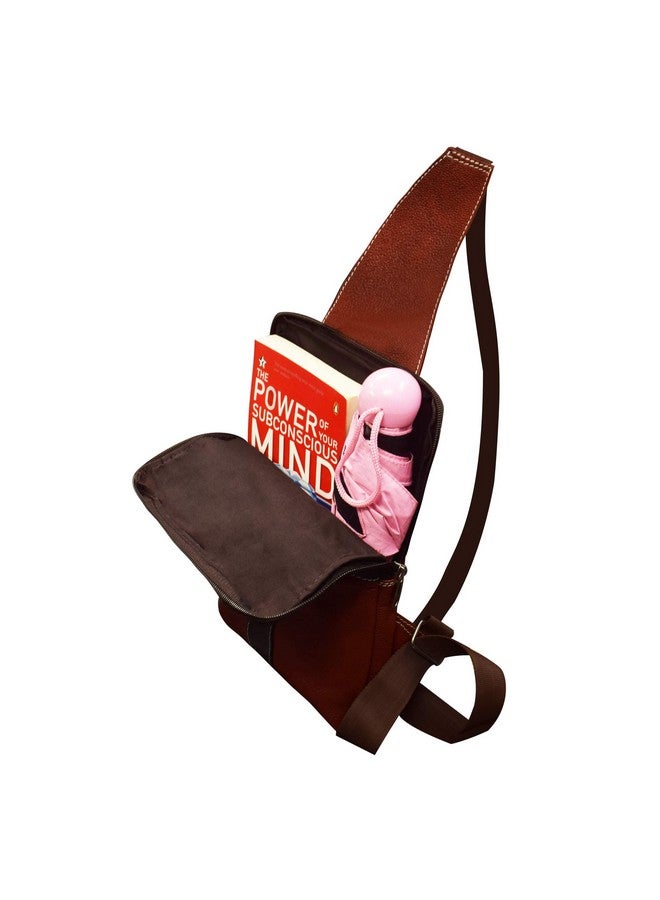ABYS Genuine Leather Dark Brown Messenger Bag For Men And Women - Image 3
