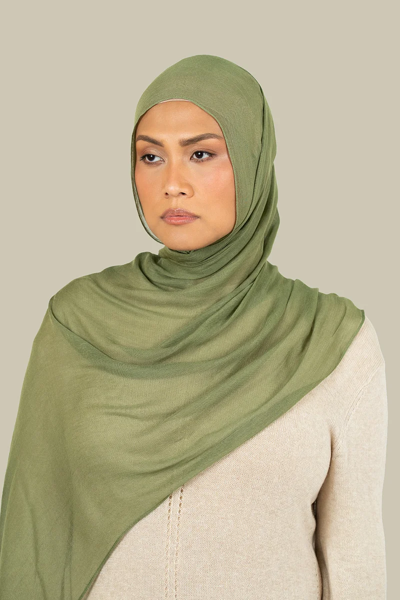 silqrose  Green Meadow Modal Silk Hijab for Women | Best Price UAE