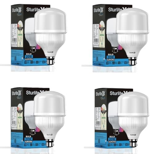 Sturlite Aurora 20W LED Bulb| 100 lm/W Bright Light Ouput| Durable PC Built| High Voltage Protection| 15000Hr Rated Life| BIS and BEE Approved| B22 Base Lighting For Indoor & Outdoor (Pack of 4) - Image 1