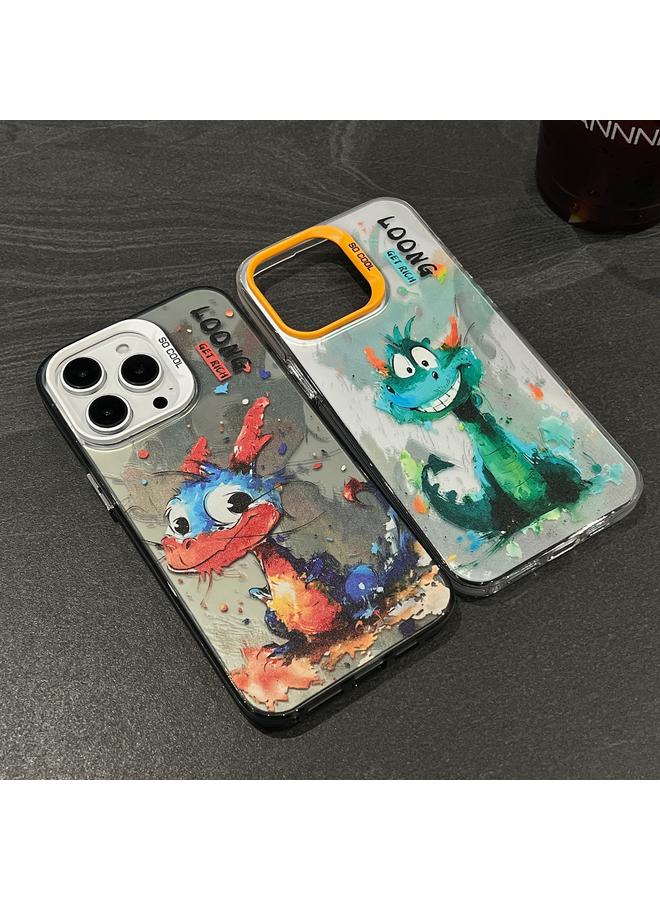 S-TOP Case For iPhone 14 Pro Max Splash-ink AI Cute Dragon PC Hybrid TPU Phone Case - Image 3