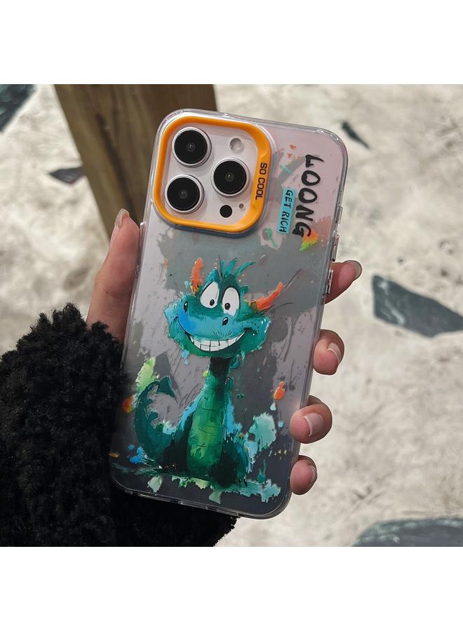 S-TOP Case For iPhone 14 Pro Max Splash-ink AI Cute Dragon PC Hybrid TPU Phone Case - Image 2