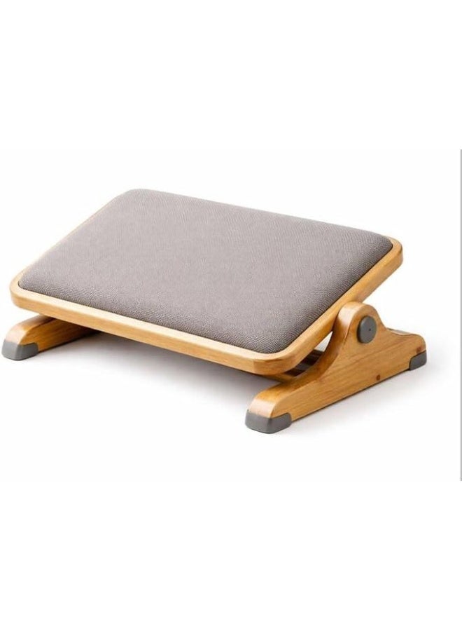 مسند قدم للمكتب خشبي قابل للاهتزاز أسفل المكتب – تصميم مريح (Ergonomic) بسطح مبطن – قاعدة مانعة للانزلاق – مناسب للمكتب والمنزل - Image 2