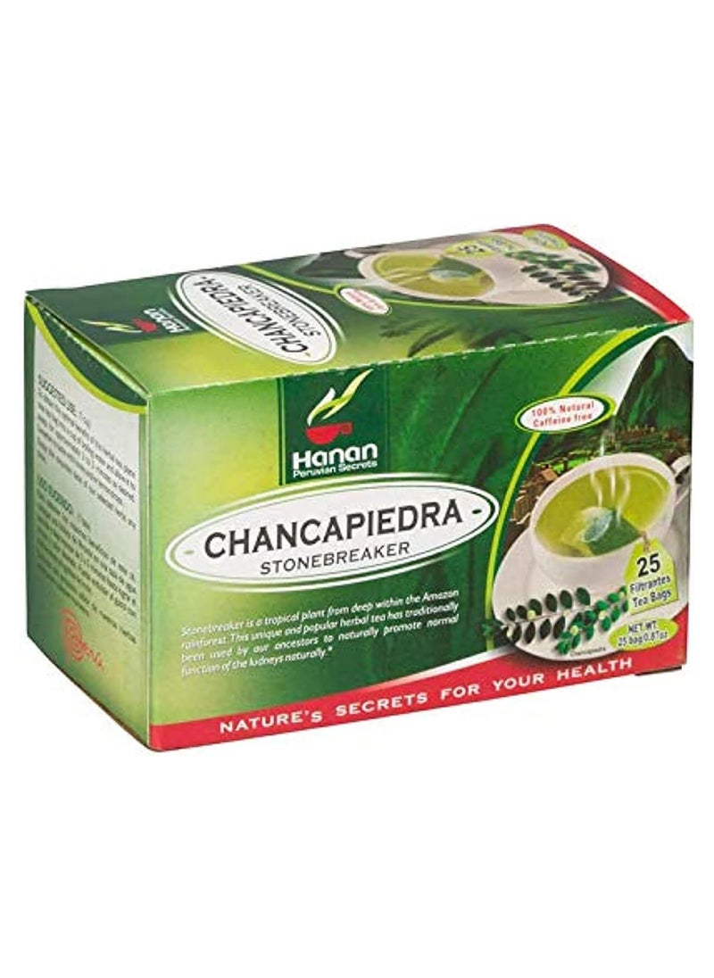 Hanan Peruvian Secrets Stone Breaker Chanca Piedra Herbal Tea 100% Naural From Peru 25 Tea Bags Natural Kidney Cleanse And Gallbladder Stones  - Image 1