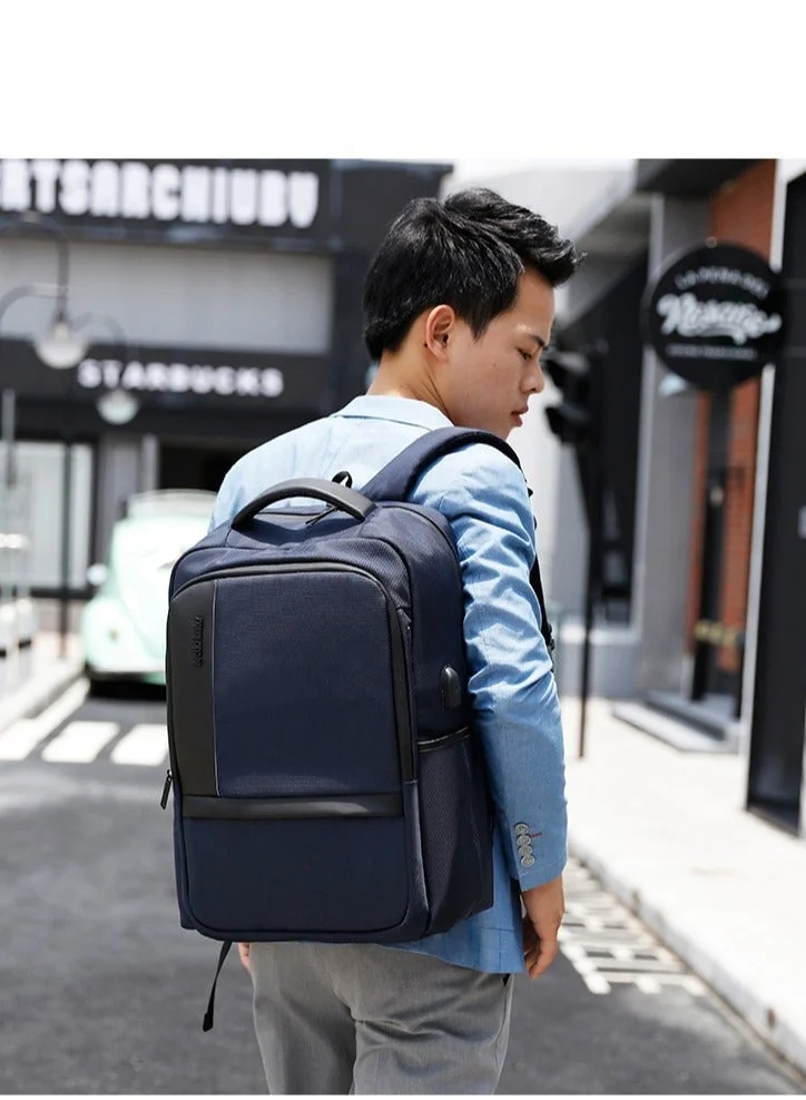 Arctic Hunter Blue Casual Travel Backpack Water Resistant Unisex School College Bag with Built in USB Port and Laptop Compartment for Men and Women, B00120C, Blue  | Best Price UAE