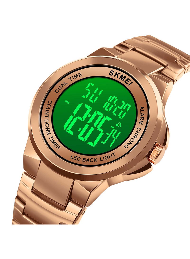Men's Fashion Digital Stainless Steel Waterproof WristWatch 2171RGWT - Image 4