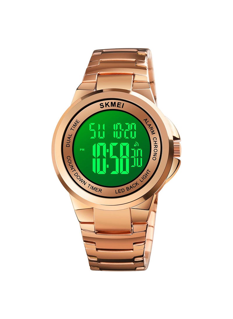 Men's Fashion Digital Stainless Steel Waterproof WristWatch 2171RGWT - Image 2