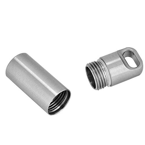 VGEBY Pills Holders, Single Chamber Stainless Steel Keychain Pills Case Survivals Pills Bottle Box Fob Organizer Container - Image 2