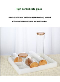 Sealed glass food storage jar 6-piece combination set - transparent glass container with sealed bamboo lid, stackable circular kitchen jar for sugar, tea, coffee beans, pasta - pzsku/Z22C51DD8D7F0A76250DEZ/45/_/1733560862/c08e098d-fbc6-4a8c-990e-9daf85c9c1cb