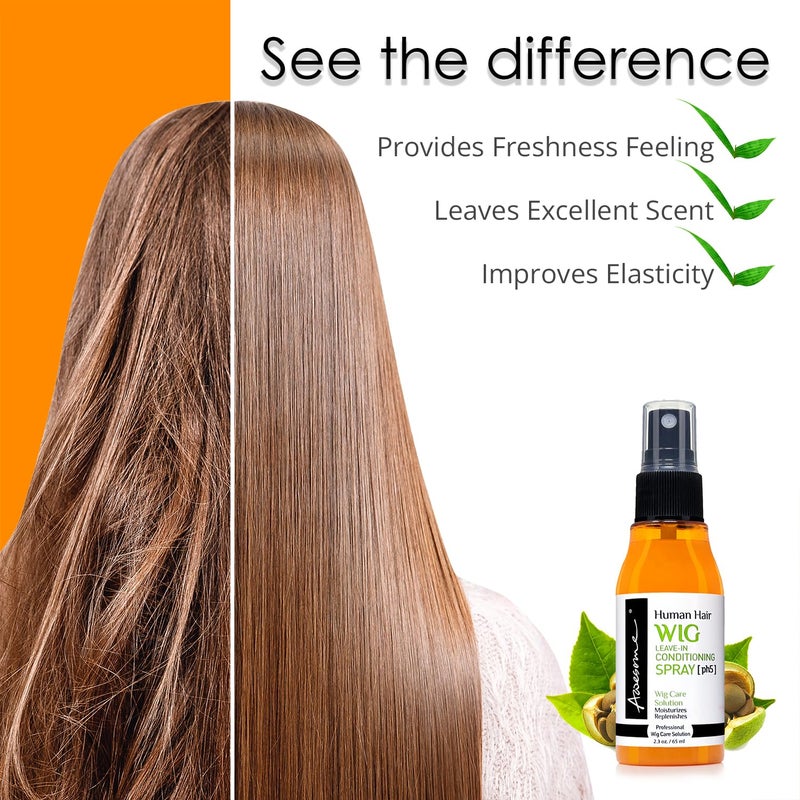 Awesome Human Hair Wig Leave in Conditioner Spray, pH5, Promotes Silkiness and Shine, Portable & Travel size 2.3 fl oz - Image 5