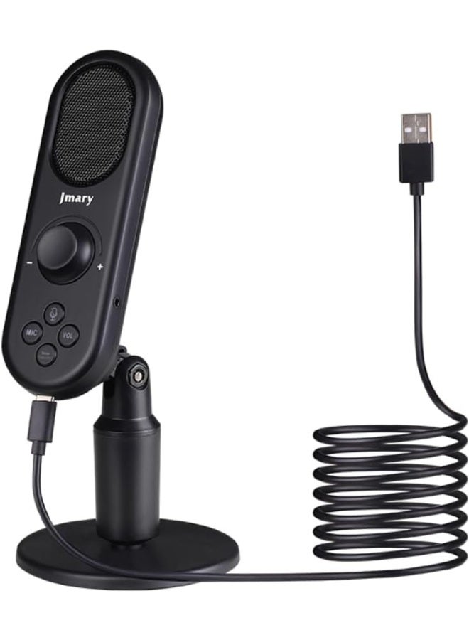 جيه ماري USB Podcast Microphone for PC & Laptop, Professional Condenser Mic with Hypercardioid Pickup, Gain Control, Zero-Latency Headphone Monitoring, 360° Adjustable Stand, Plug & Play – Ideal for Streaming, Gaming & Voiceovers - Image 2