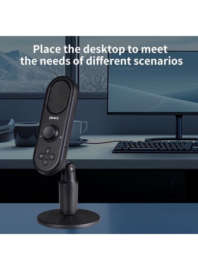 جيه ماري USB Podcast Microphone for PC & Laptop, Professional Condenser Mic with Hypercardioid Pickup, Gain Control, Zero-Latency Headphone Monitoring, 360° Adjustable Stand, Plug & Play – Ideal for Streaming, Gaming & Voiceovers - Image 4