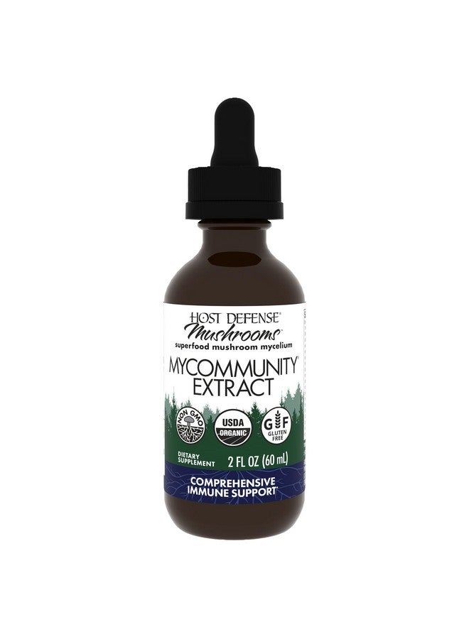 Host Defense MyCommunity Extract - 17 Species Blend Mushroom Supplement for Immune Support - Extract with Lion's Mane, Reishi, Chaga, Cordyceps, Turkey Tail & More - 2 fl oz (60 Servings)* - Image 1