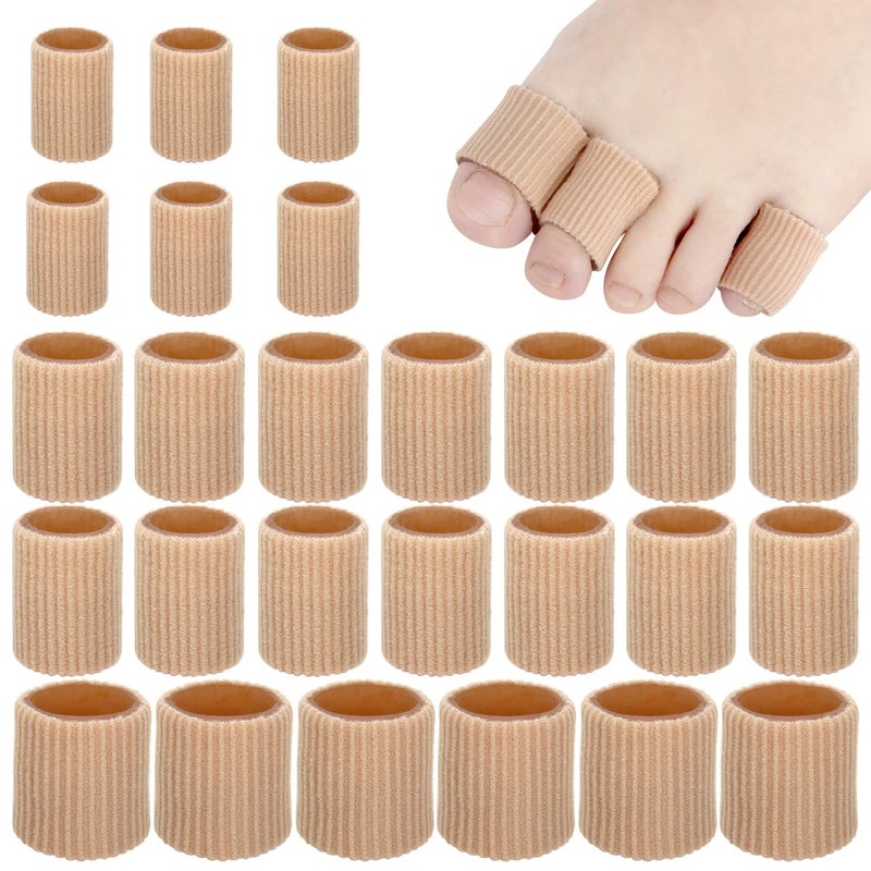 26 Pieces Toe Cushion Tube 098 Inches Toe Tubes Sleeves 3 Different Size Soft Gel Corn Pad Protectors for Cushions CornsBlisters Calluses Toes and Fingers