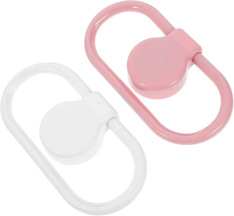 2Pcs White Self Adhesive No Drill Towel Holder Ring For Bathroom Kitchen - Image 1