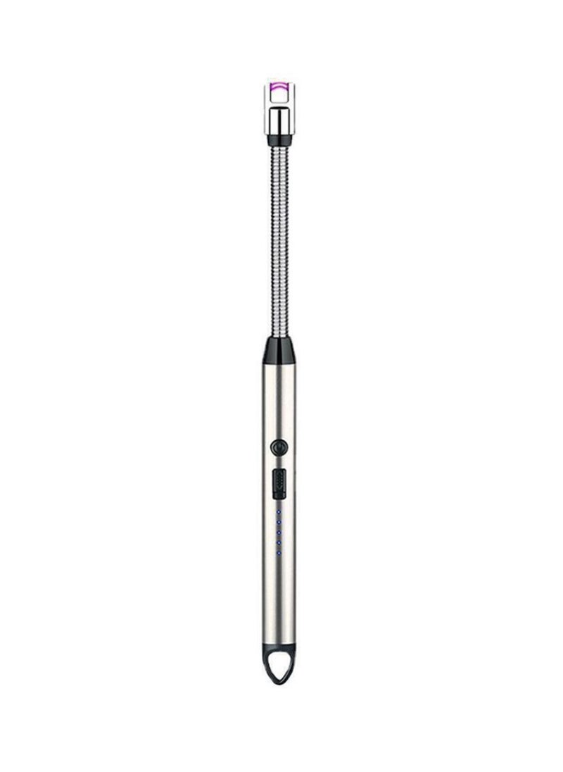 Yuwell Electric BBQ Lighter 360 Degree Windproof Flameless Flexible Neck Long USB Type-C Rechargeable Electric Candle Arc Lighter With LED Battery Display Silver  - Image 2