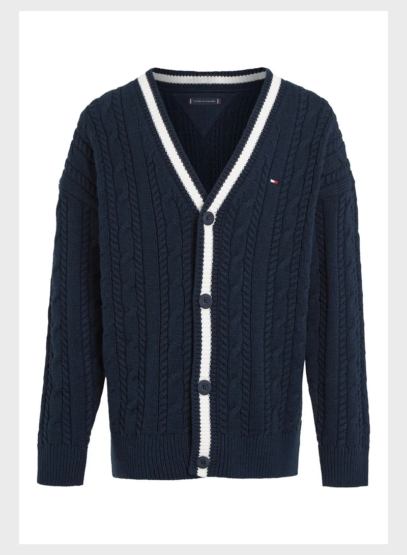 TOMMY HILFIGER Kids V-Neck Cardigan