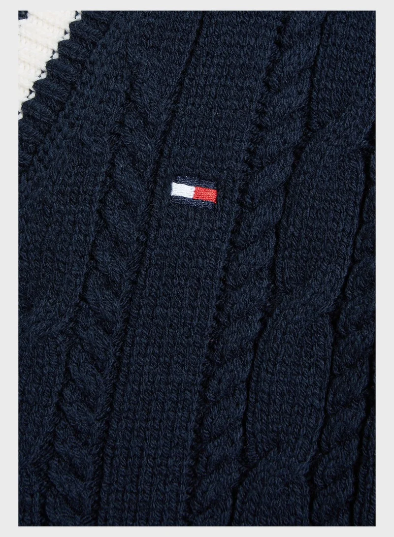 TOMMY HILFIGER Kids V-Neck Cardigan