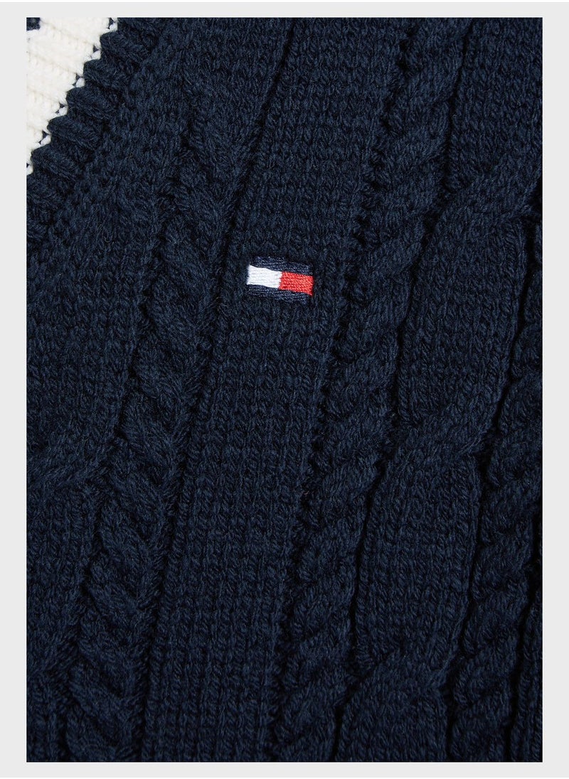 TOMMY HILFIGER - Kids V-Neck Cardigan - Image 1