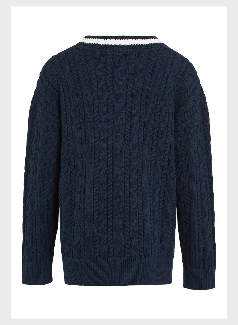 TOMMY HILFIGER Kids V-Neck Cardigan
