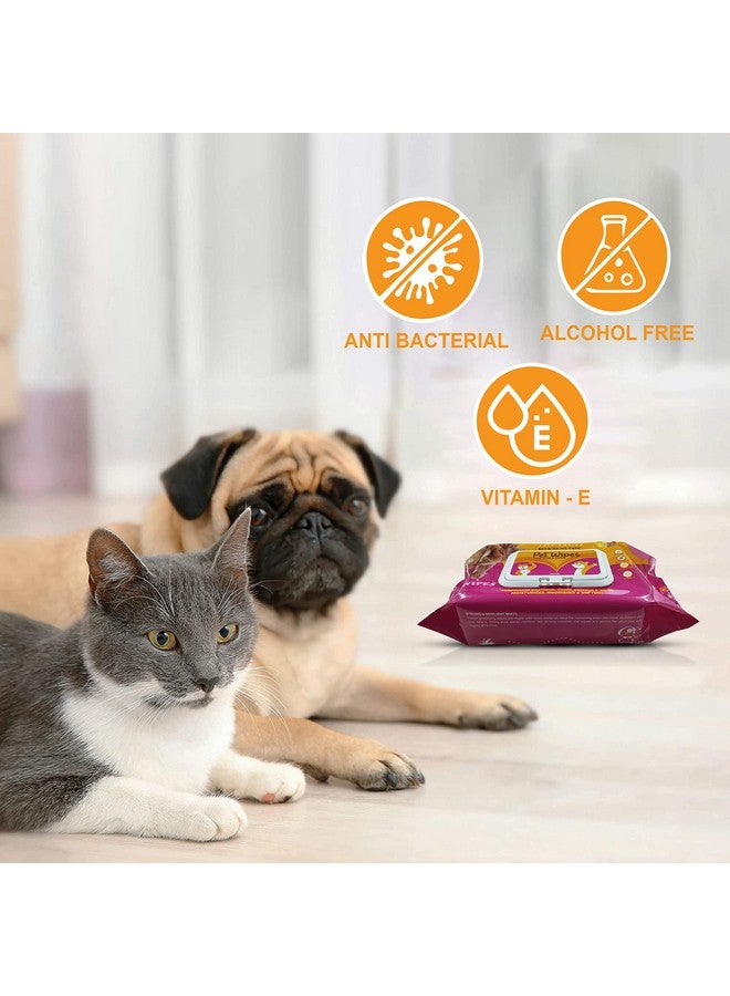 بتس إمباير مناديل مبللة للحيوانات الأليفة للكلاب والجراء والحيوانات الأليفة لتنظيف مخالبها والعناية اليومية بها ناعمة على بشرة الحيوانات الأليفة (15 × 20 سم) 80 قطعة (1، (عبوة من قطعة واحدة)) - Image 2