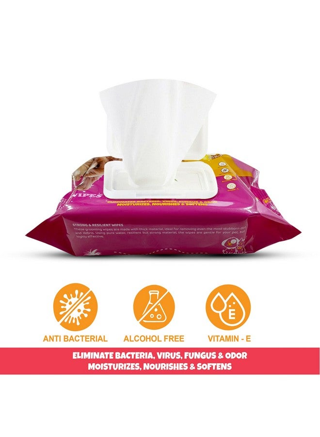 بتس إمباير مناديل مبللة للحيوانات الأليفة للكلاب والجراء والحيوانات الأليفة لتنظيف مخالبها والعناية اليومية بها ناعمة على بشرة الحيوانات الأليفة (15 × 20 سم) 80 قطعة (1، (عبوة من قطعة واحدة)) - Image 5