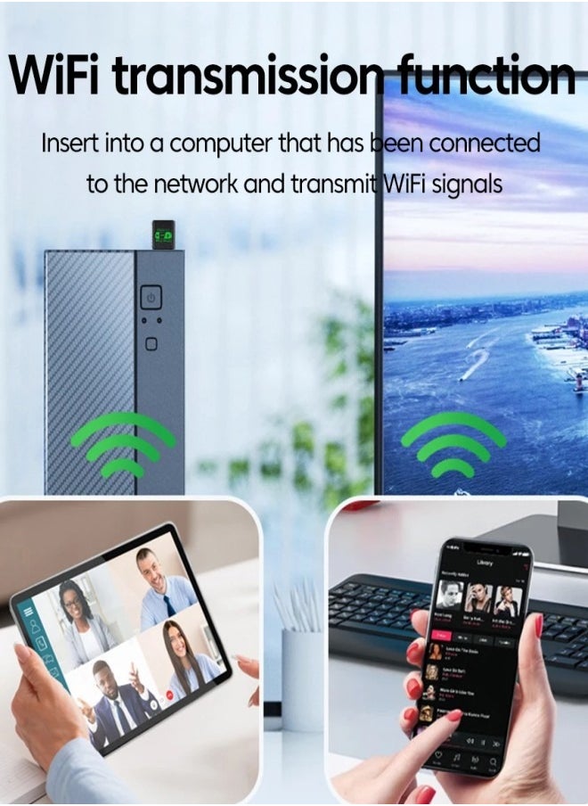 Flyview USB WiFi Bluetooth Adapter, 900Mbps Dual Band 2.4/5Ghz Wireless Network External Receiver, Mini WiFi Dongle for PC/Laptop/Desktop  - Image 4