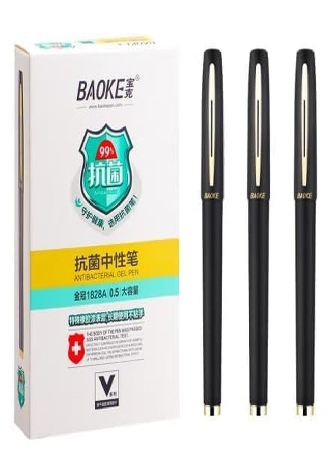 BaoKe Gel Ink Pens Rollerball Pens 0.5mm Medium Line, Box of 12 Pack, PC1828A (Black) - Image 5