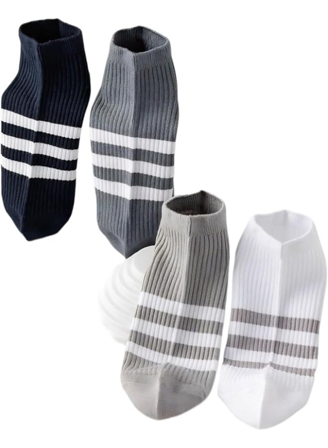 تريندورا شرابات بطول الكاحل من مزيج القطن للرجال من تريندورا، 5 ازواج مع هدية واحدة، الوان مختلطة، مقاس عادي - Image 2