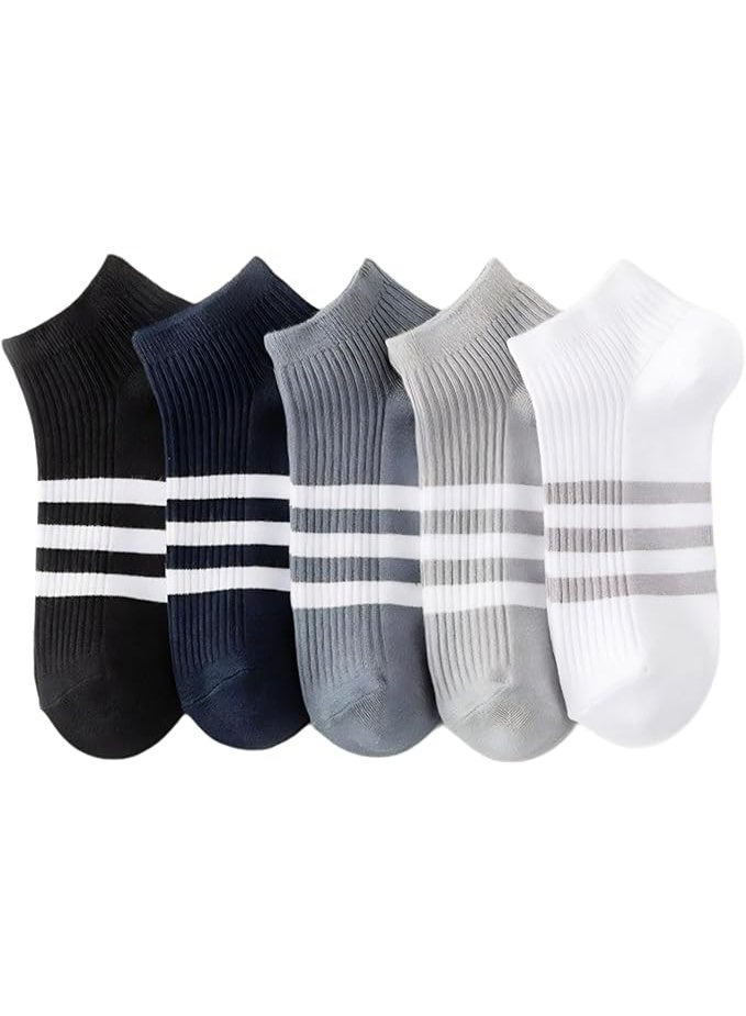 تريندورا شرابات بطول الكاحل من مزيج القطن للرجال من تريندورا، 5 ازواج مع هدية واحدة، الوان مختلطة، مقاس عادي - Image 1