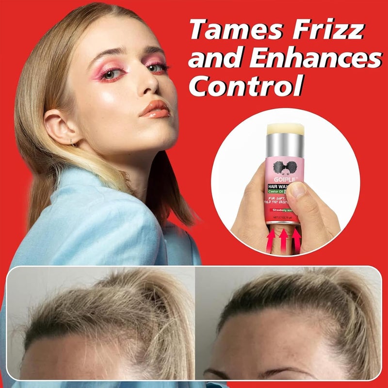 Goiple Hairstyle Wax Stick & Long Lasting Hair Pomade for Black Hair, Wigs, Straightened & Polished Finish, Edge Frizz Control (2.7+2.7oz) White - Image 3
