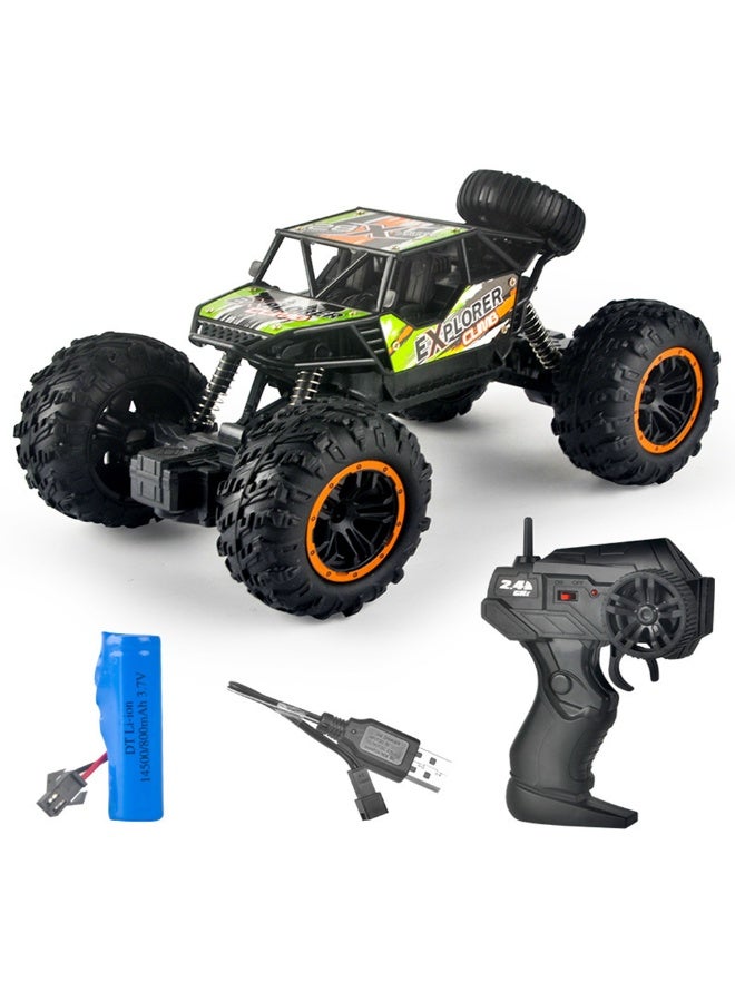 2.4GHz 4WD Off-Road Remote Control Climbing Car – Rechargeable High-Speed Toy for Kids - Green/Black - Image 1