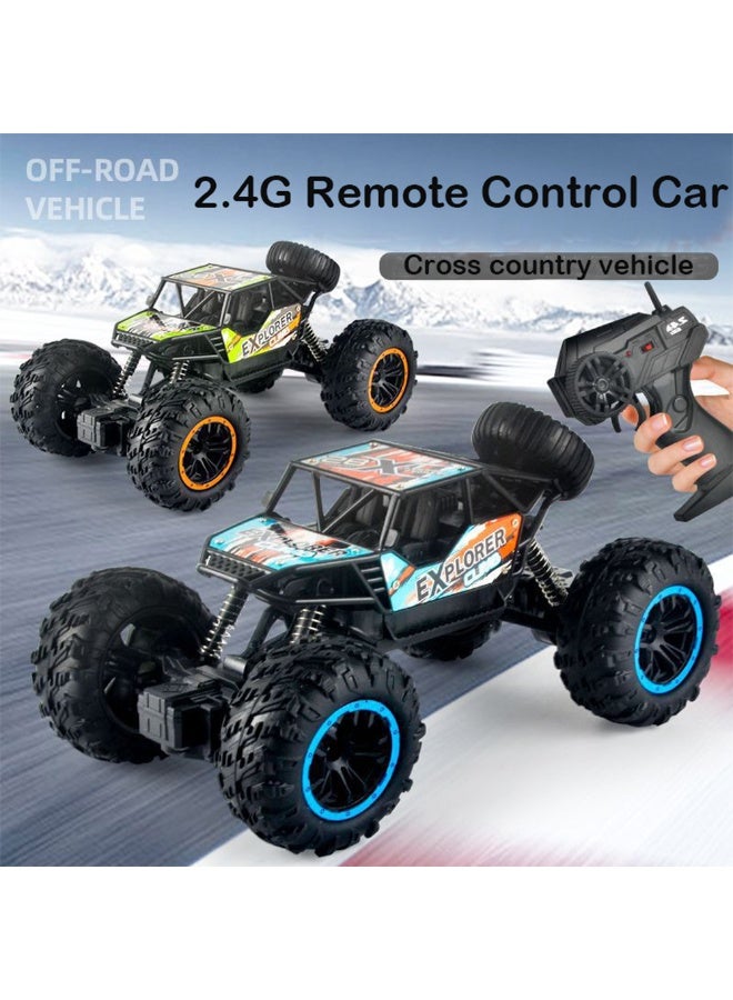 2.4GHz 4WD Off-Road Remote Control Climbing Car – Rechargeable High-Speed Toy for Kids - Green/Black - Image 2
