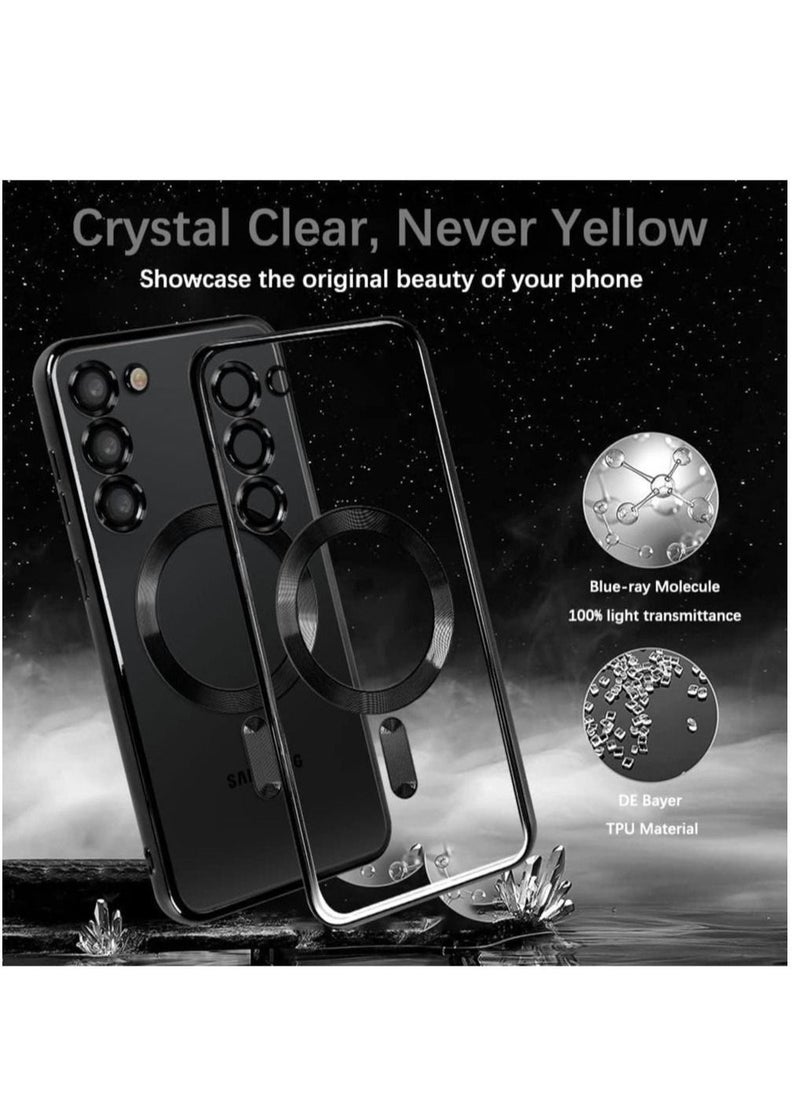 Raxoom Magnetic Clear Case for Samsung Galaxy S23 Plus with Camera Lens Protector magsafe Compatible Electroplated Soft TPU Shockproof Anti-Scratch Phone Case - Image 2