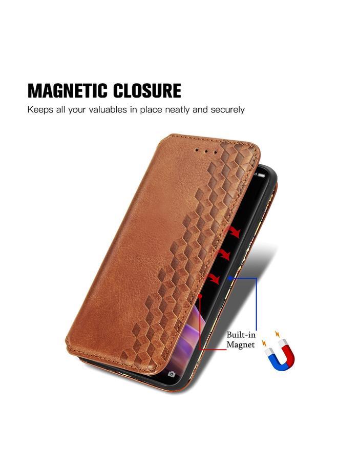 إيروريكس جراب هاتف OPPO Reno9 Pro+ جراب هاتف جلدي مغناطيسي مضغوط بشبكة مكعبة - Image 4