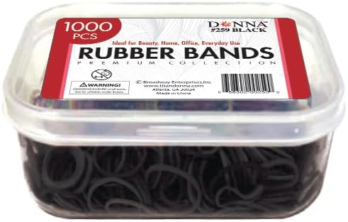 DONNA 1000pcs Elastic Bands for Women Rubber Bands Hair Bands for Kid Hair Hair Ties for Women Black