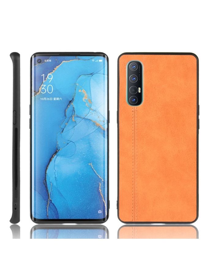 HuHa Case Cover For Oppo Find X2 Neo Shockproof Sewing Cow Pattern Skin PC + PU + TPU Case Orange 