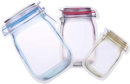 Anshri 3 Pcs 1 Set Ziplock Bags for Fridge Storage Bottle Shape Storage Pouch Mason Jar Bottle Bags Plastic Storage Pouch Multicolor 1 Pcs 1000 ml 1 Pcs 500 ml 1 Pcs 150 ml Zip Lock - Image 1