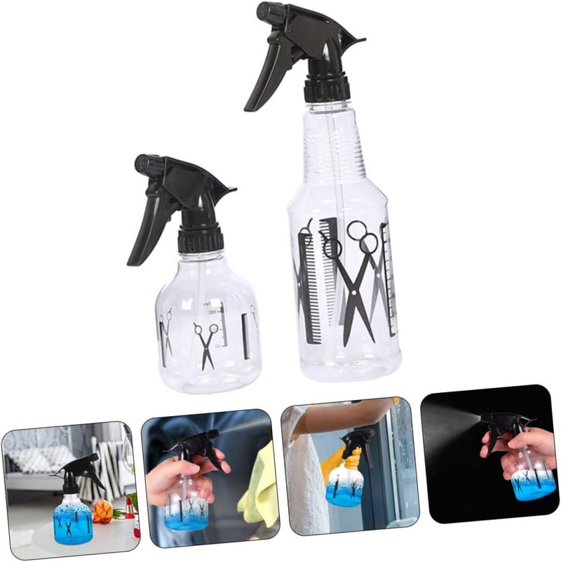 MERRYHAPY 2pcs Adjustable Spray Bottle for Hair Salon Fine Watering Tool Portable Plastic Kettles for Hairdressing Small Large for Barbers and Home Use - Image 2
