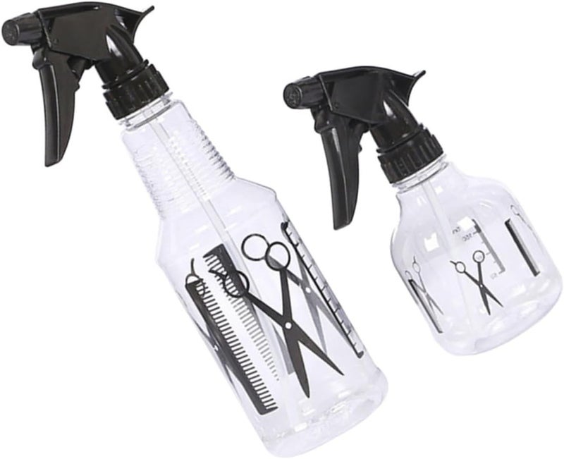MERRYHAPY 2pcs Adjustable Spray Bottle for Hair Salon Fine Watering Tool Portable Plastic Kettles for Hairdressing Small Large for Barbers and Home Use - Image 1