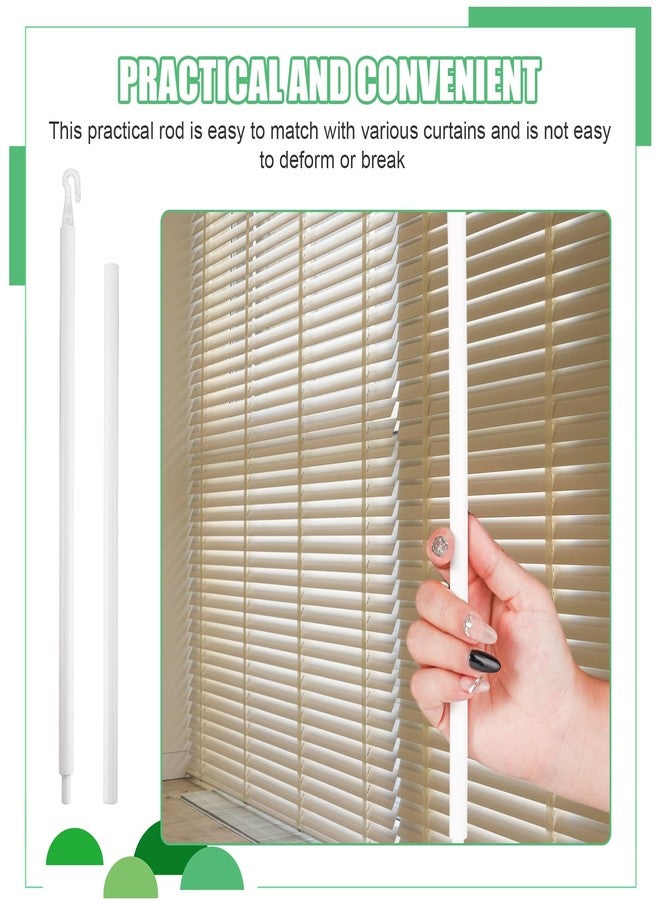 XIHIRCD مجموعة قضبان ستائر XIHIRCD عدد 2، عصا إمالة ستائر، قطع غيار عصا الستائر مع خطاف لفتح الستائر، عصا لفتح الستائر، إصلاح مقبض ستائر النوافذ، مناسبة لفتحات بعرض 0.4 بوصة للستائر الرأسية. - Image 2
