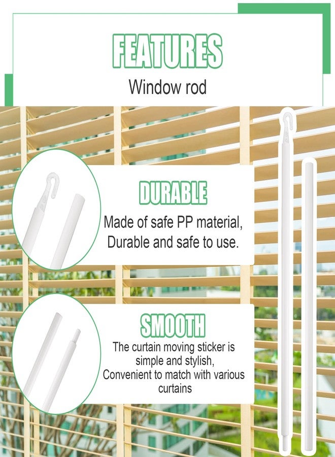 XIHIRCD مجموعة قضبان ستائر XIHIRCD عدد 2، عصا إمالة ستائر، قطع غيار عصا الستائر مع خطاف لفتح الستائر، عصا لفتح الستائر، إصلاح مقبض ستائر النوافذ، مناسبة لفتحات بعرض 0.4 بوصة للستائر الرأسية. - Image 3