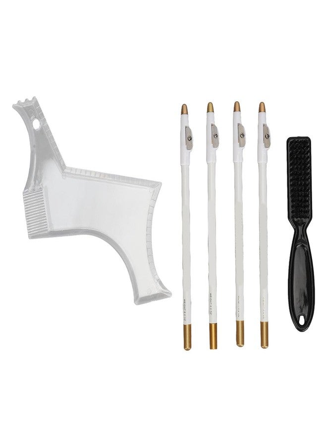 Fockety Beard Shaper, Professional Beard Shaping Tools with 4pcs Barber Pencil, Beard Template and Beard Brush, Beard Shape up Tool for Line Up & Edging, Gifts for Dad, Husband - Image 1