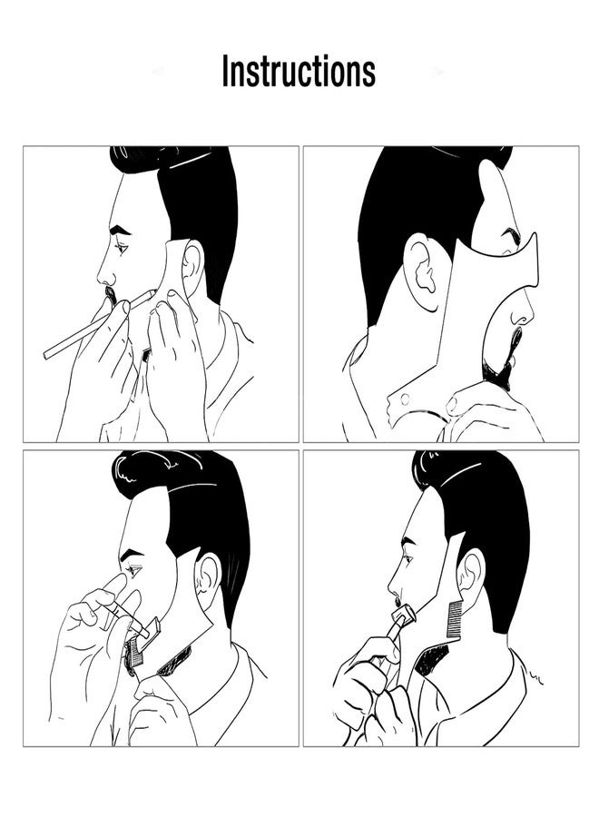 Fockety Beard Shaper, Professional Beard Shaping Tools with 4pcs Barber Pencil, Beard Template and Beard Brush, Beard Shape up Tool for Line Up & Edging, Gifts for Dad, Husband - Image 5